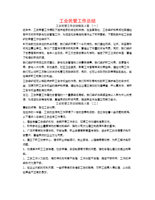 工会民管工作总结3篇