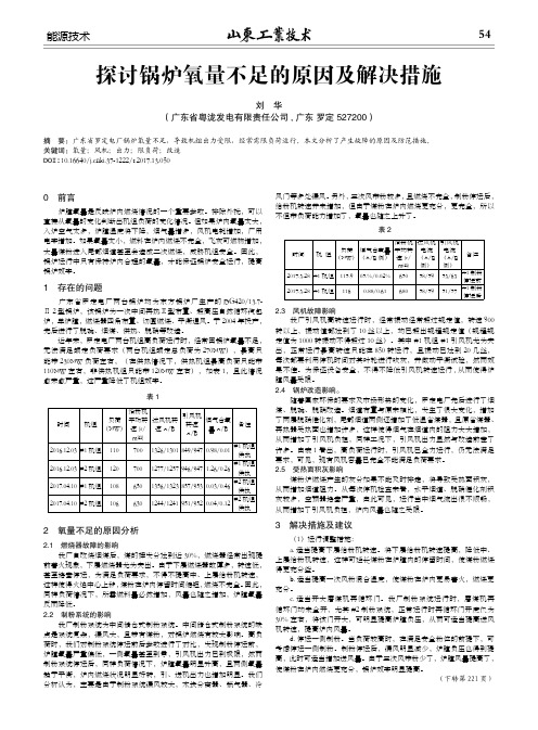 探讨锅炉氧量不足的原因及解决措施