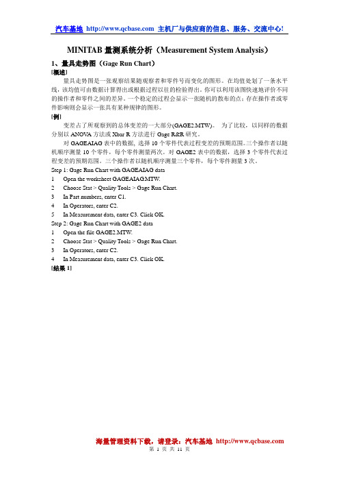 MINITAB量测系统分析(Measurement System Analysis)