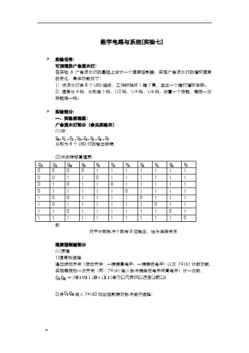 东南大学信息工程数字电路与系统(实验7)