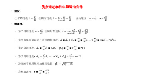 大学物理全册公式大全完整版