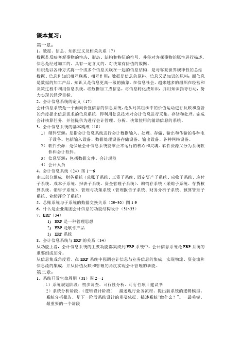 会计信息系统知识点整合复习