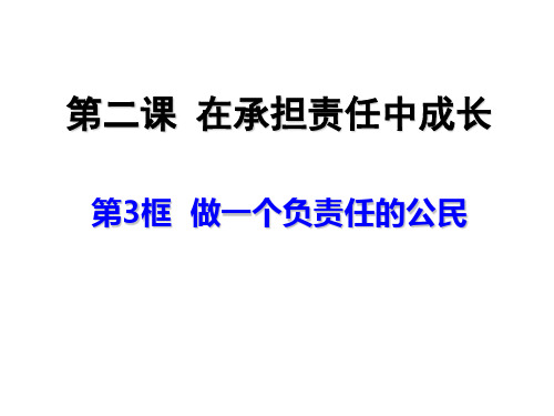 人教版九年级政治课件：2.3做一个负责任的公民 (共12张PPT)