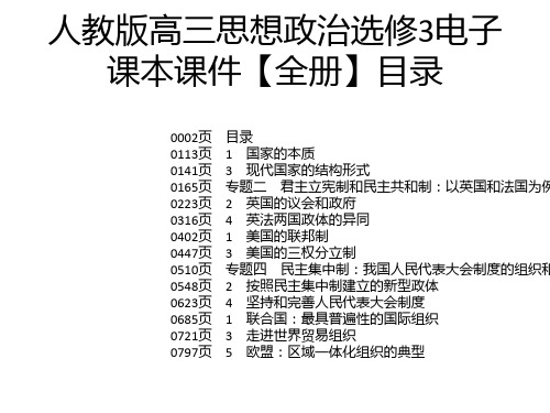 人教版高三思想政治选修3电子课本课件【全册】