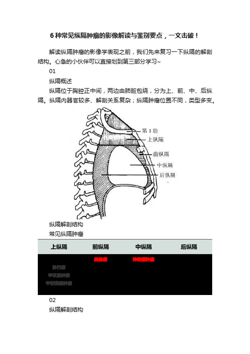 6种常见纵隔肿瘤的影像解读与鉴别要点，一文击破！