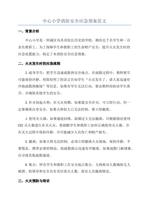 中心小学消防安全应急预案范文