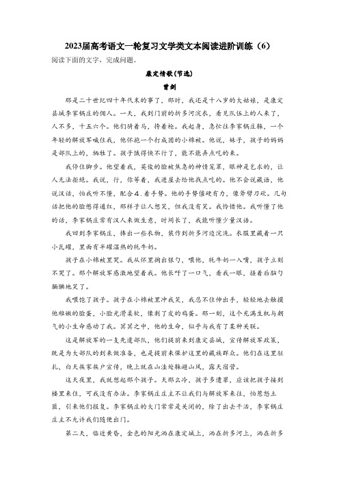 2023届高考语文二轮复习文学类文本阅读进阶训练(6)(含答案)