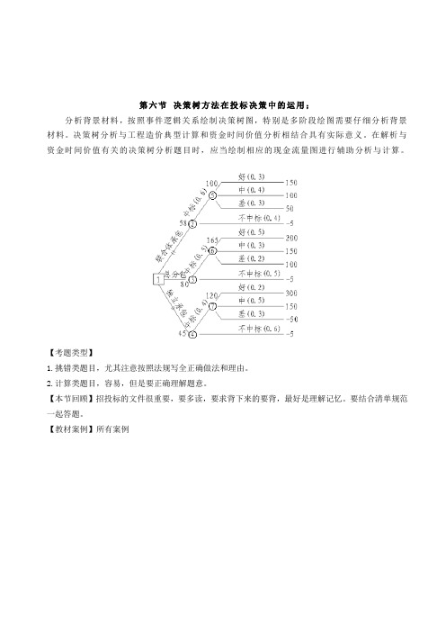 【造价工程师】2018造价-案例-精讲班-75、(2018)第四章第六节：决策树方法在投标决策中的运用(一)