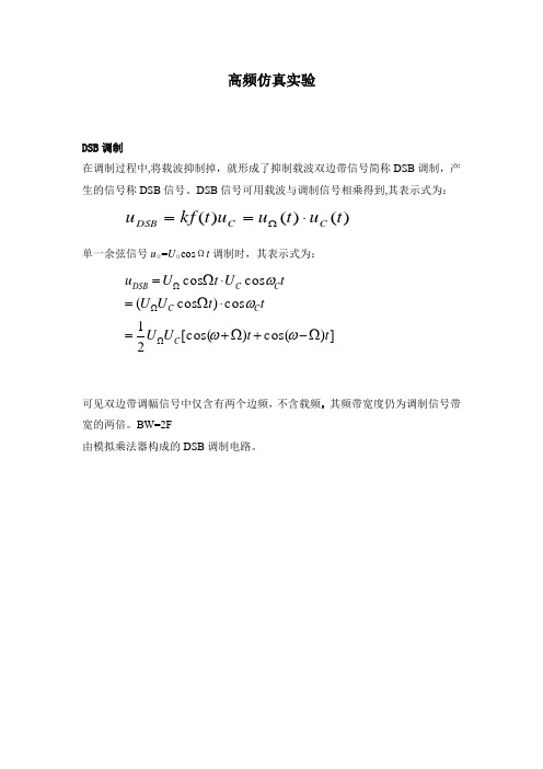 高频电子仿真——DSB调制