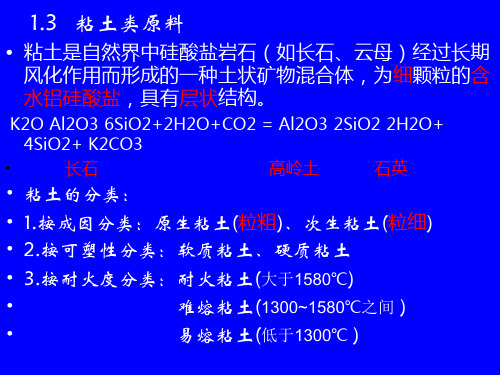 陶瓷粘土类原料