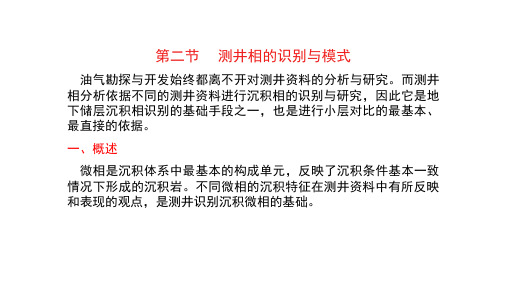 沉积相的研究方法与作用_测井相的识别与模式