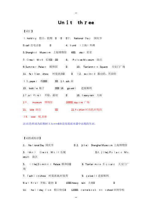 译林-6A-Unit3详细知识点和练习