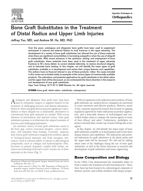 Bone Graft Substitutes in the Treatment