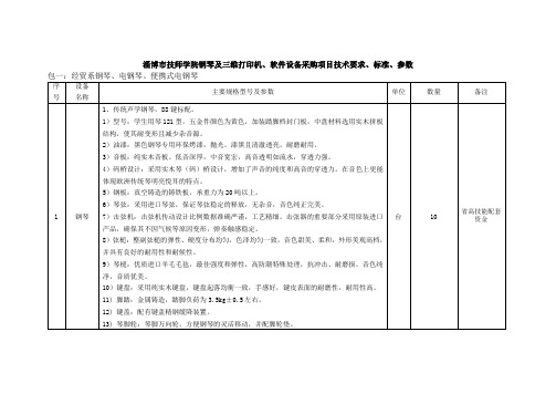 淄博市技师学院钢琴及三维打印机、软件设备采购项目技术要