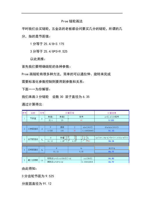 最全proE链轮画法