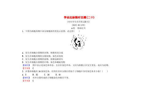 高中生物学业达标限时自测(二十)新人教版必修1