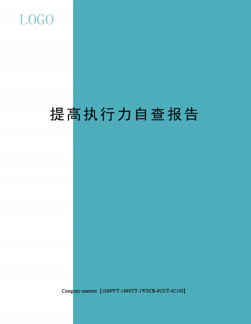 提高执行力自查报告