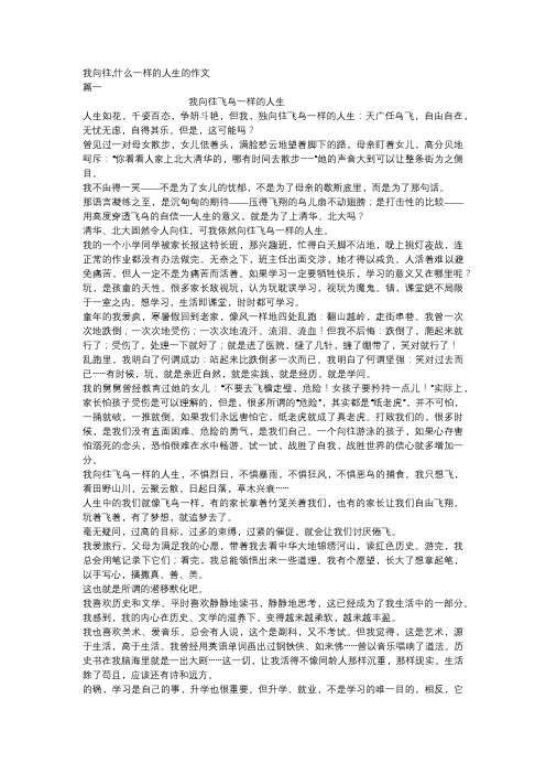 我向往,什么一样的人生的作文