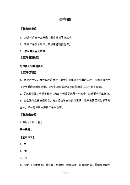 少年拳教学方案