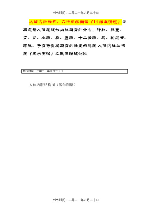 人体内脏结构、穴位医学图谱(14幅高清版)