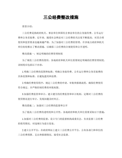 三公经费整改措施