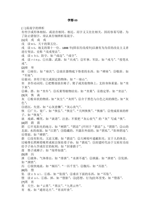 高考语文一轮基础复习精选试题：语言文字运用(字形)03 Word版含答案.doc