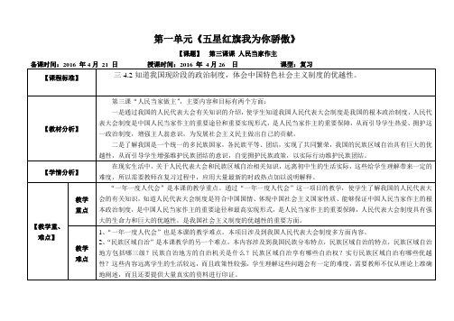 《人民当家作主》复习教案