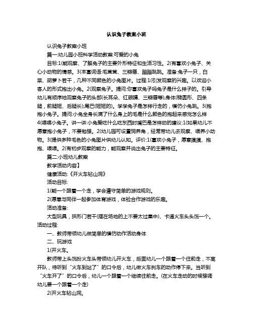 认识兔子教案小班