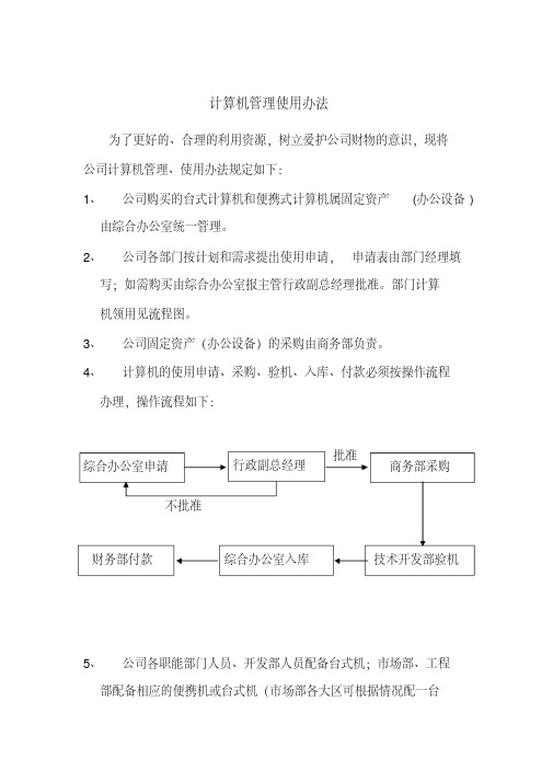 计算机管理使用办法