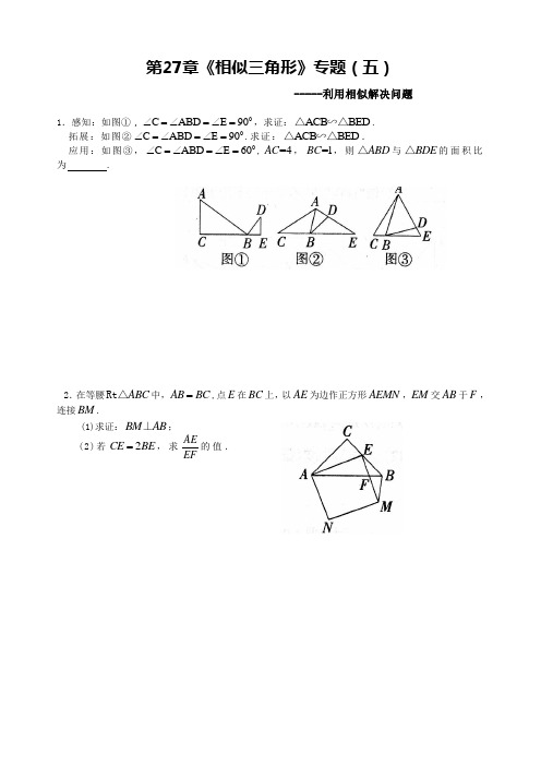 第27章《相似三角形》专题(五)