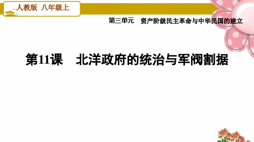 人教版八年级历史上册第11课时 北洋政府的统治与军阀割据