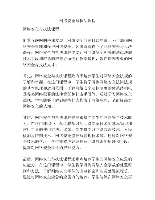 网络安全与执法课程