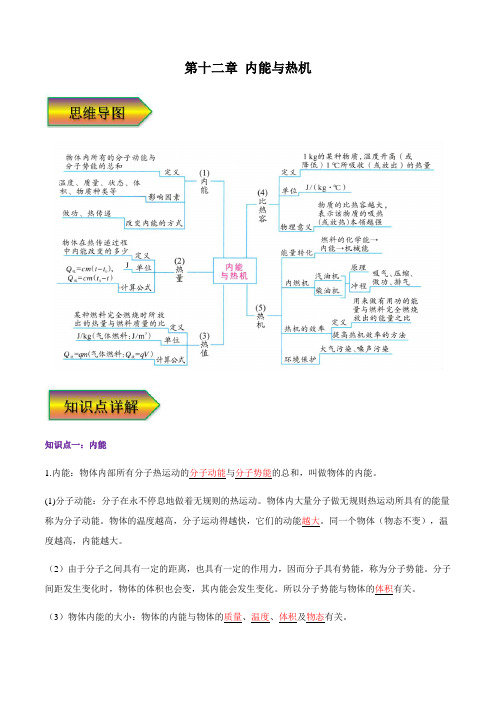 沪粤版九年级物理上册同步精品课堂 第十二章 内能与热机 单元总结(解析版)