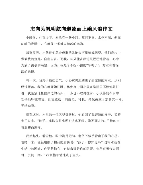 志向为帆明航向逆流而上乘风浪作文