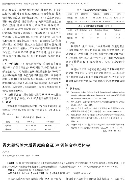 胃大部切除术后胃瘫综合征30例综合护理体会