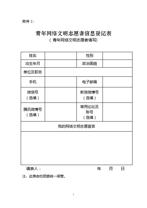 网络宣传员队伍表格