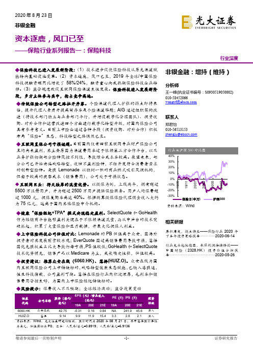 保险行业系列报告一：保险科技：资本逐鹿，风口已至