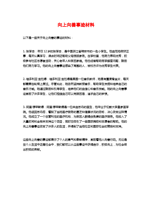 向上向善事迹材料