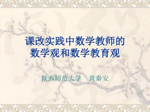 课改实践中数学教师的数学观和数学教育观