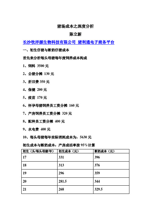 猪场成本之深度分析