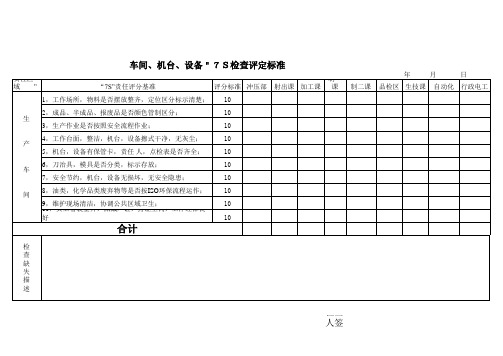 车间.机台设备7S检查表