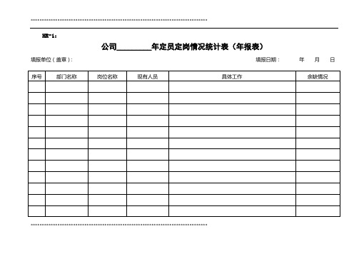 人力资源管理表格汇总(2016年最新最全)