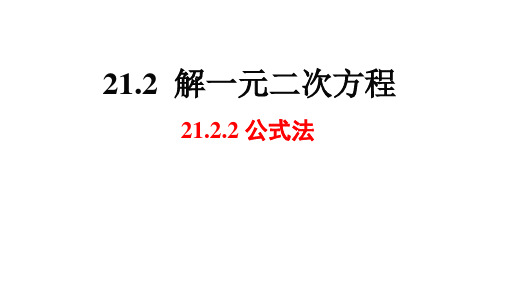 人教版九年级数学上册21.2.2用公式法解一元二次方程