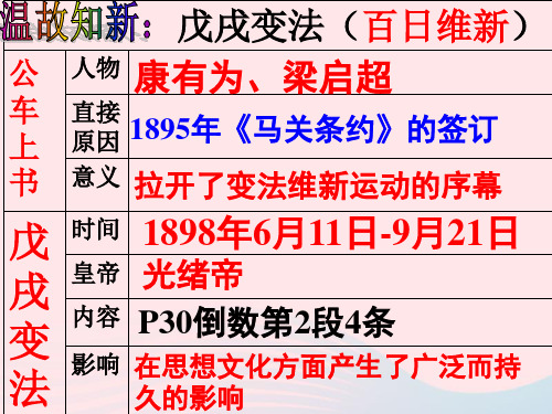 人教版八年级历史上册第2单元 第7课八国联军侵华与辛丑条约签订