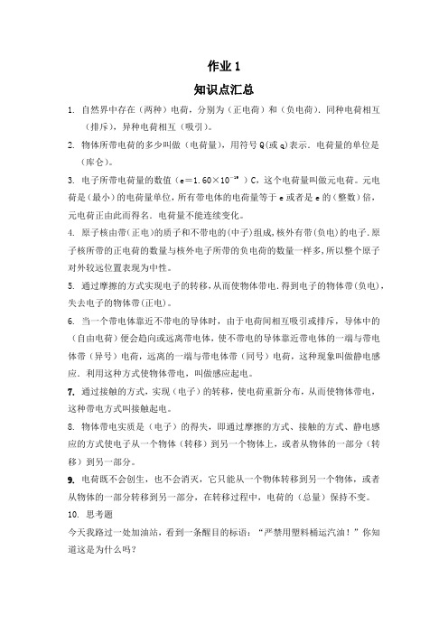 高中物理电学复习资料