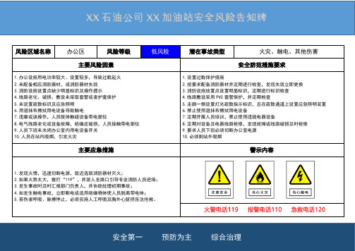 加油站LNG加气站风险告知牌办公区