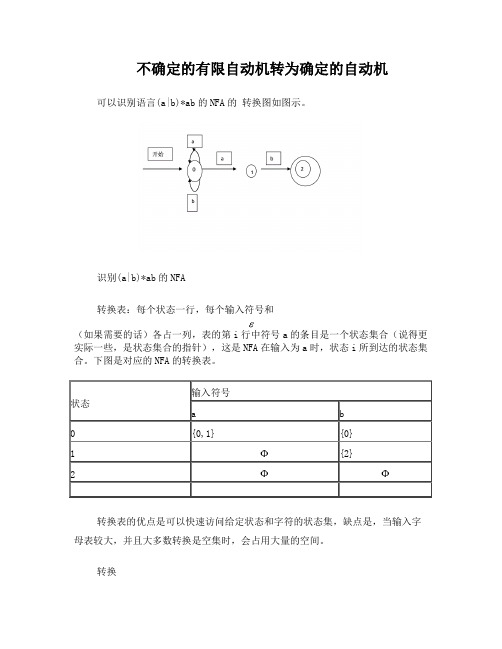 将不确定的有限自动机转换为确定的自动机