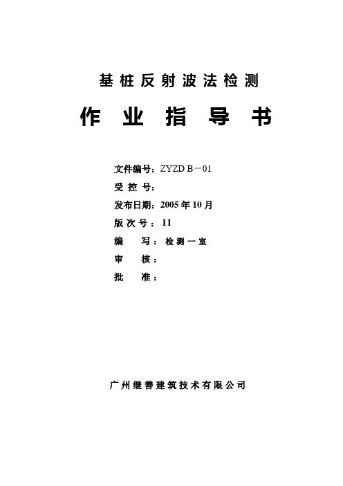 ZYZD B—01基桩反射波法检测作业指导书
