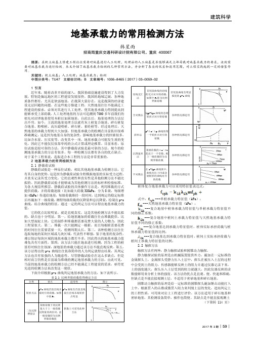 地基承载力的常用检测方法