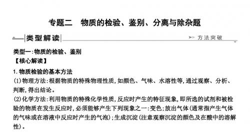 2019年中考化学复习专题：物质的检验、鉴别、分离与除杂题(共30张PPT)